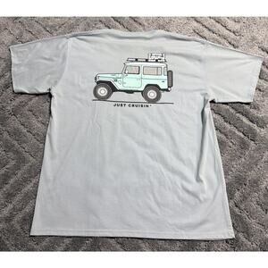 Properly Tied Mens Fj Cruiser T Shirt Blue 100% Pima Cotton Front Pocket XL
